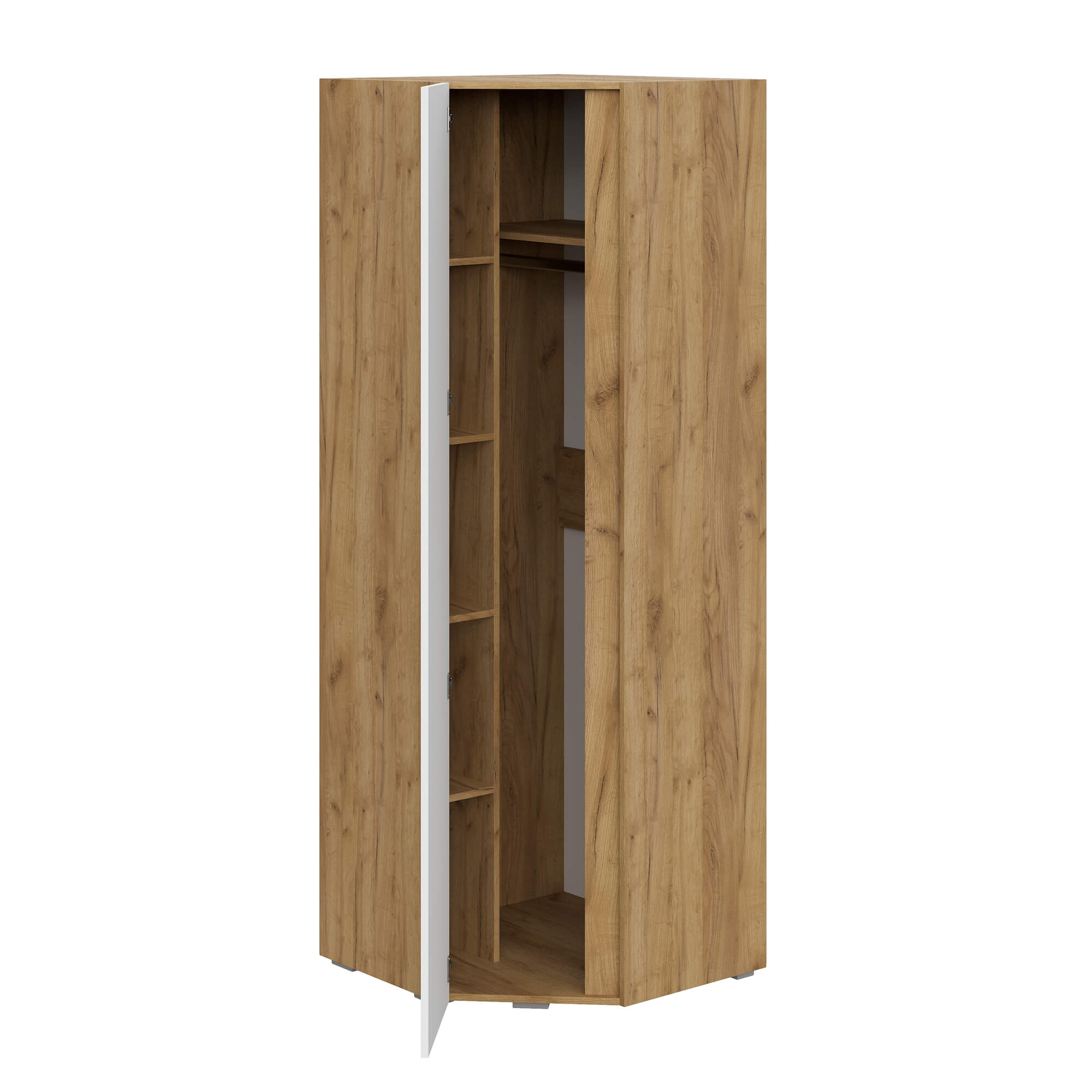 Люмо Шкаф угловой ШК 04 дуб крафт золотой/белый