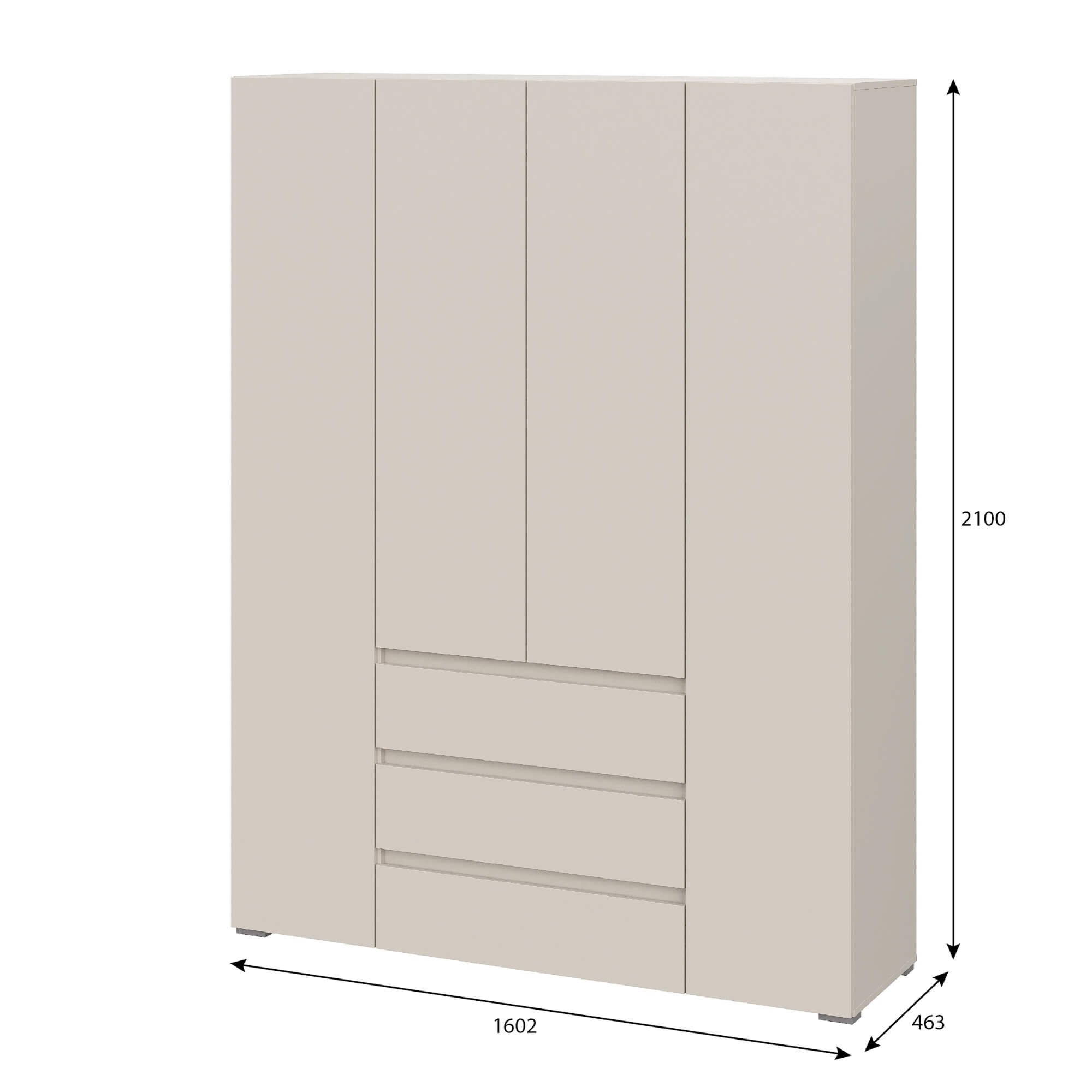 Люмо Шкаф с ящиками 4-х створчатый ШК 05 кашемир