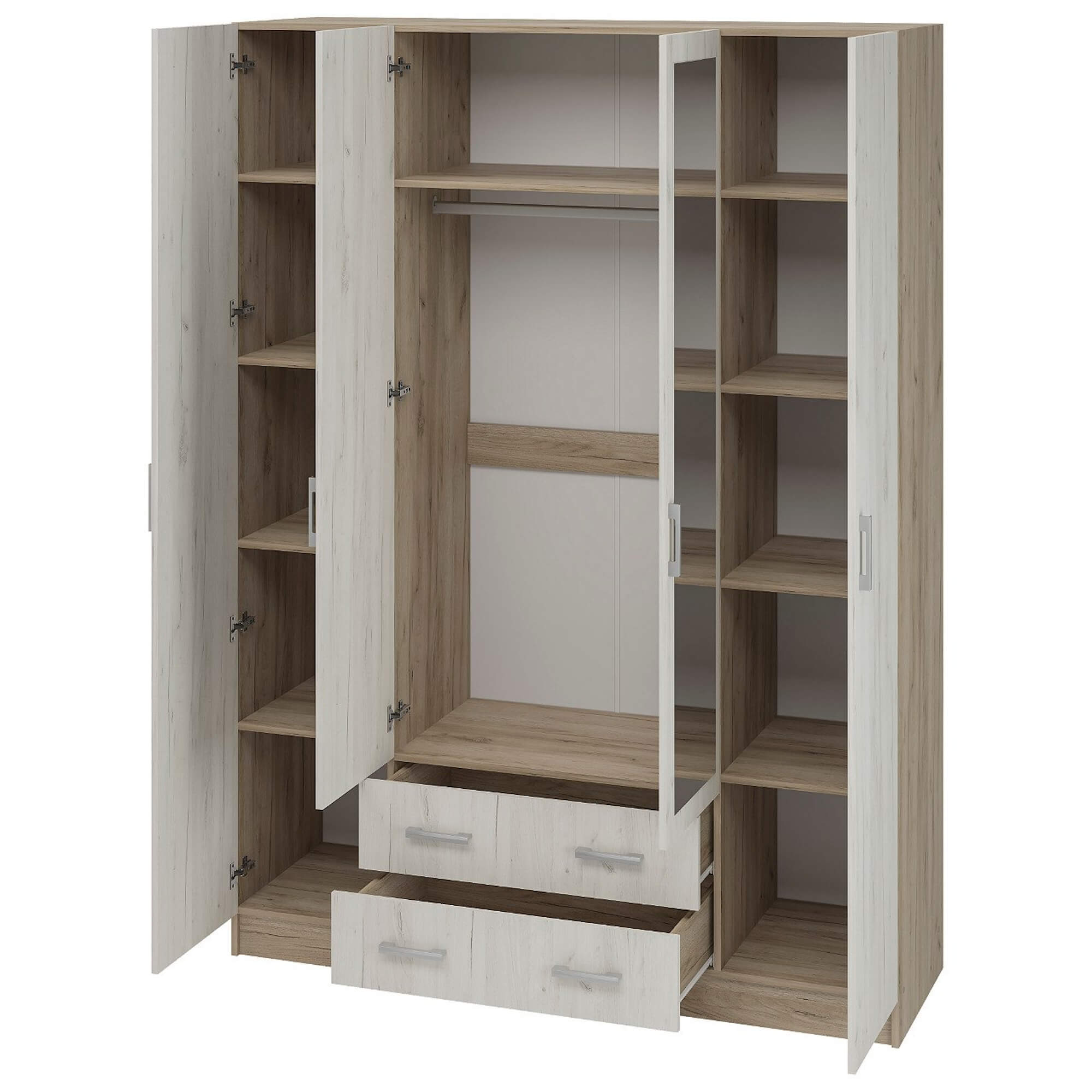 Квадро Шкаф дуб крафт серый/дуб крафт белый