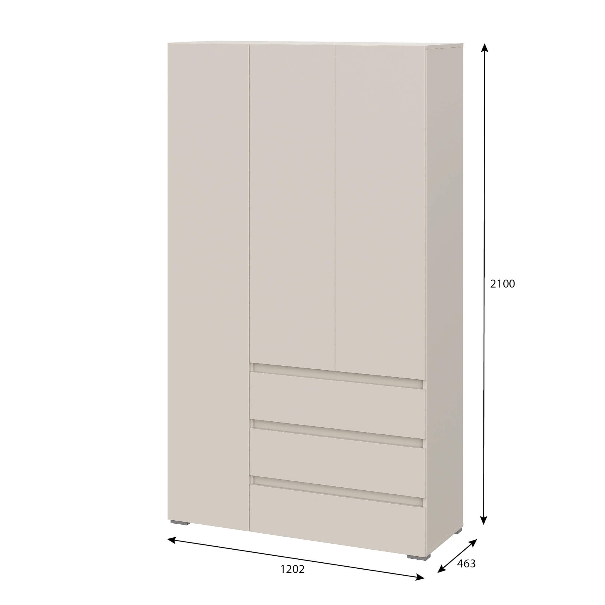 Люмо Шкаф с ящиками 3-х створчатый ШК 06 кашемир