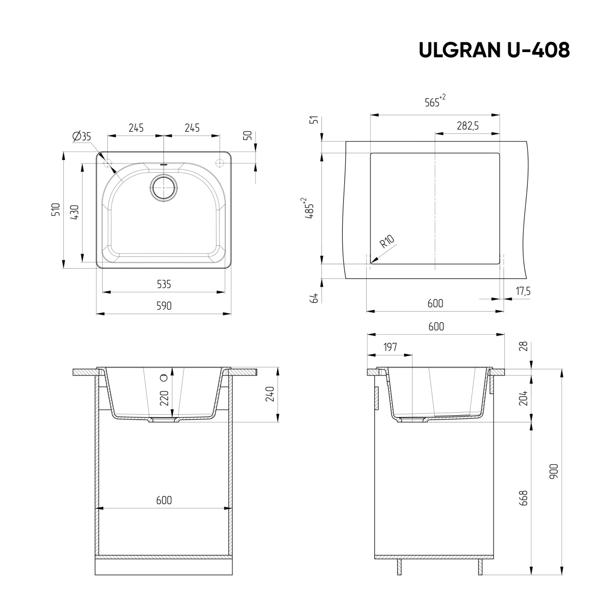Мойка Ulgran U-408