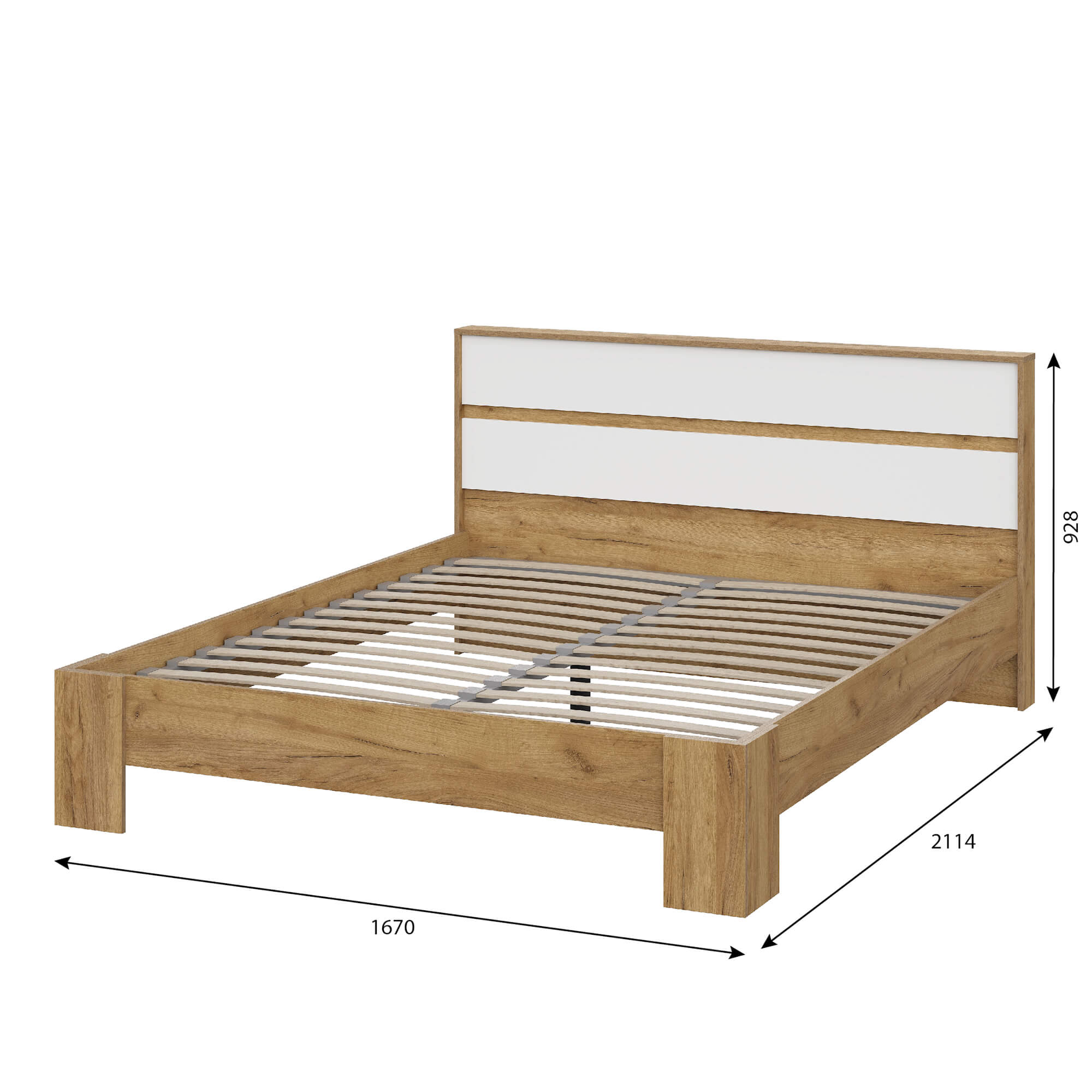 Люмо Кровать КР 03 дуб крафт золотой/белый