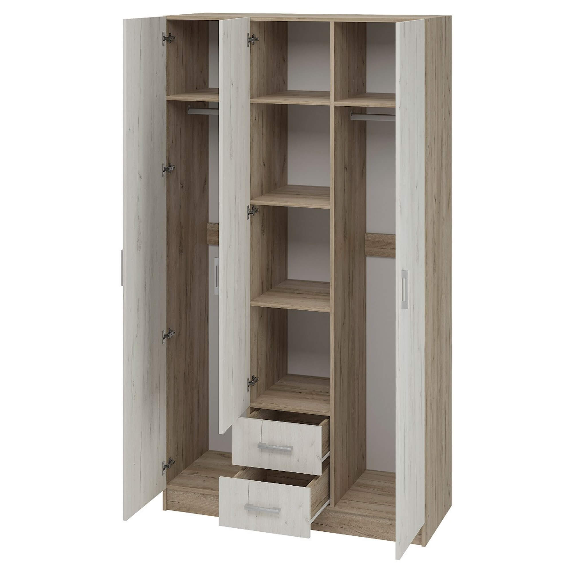 Тениз Шкаф дуб крафт серый/дуб крафт белый