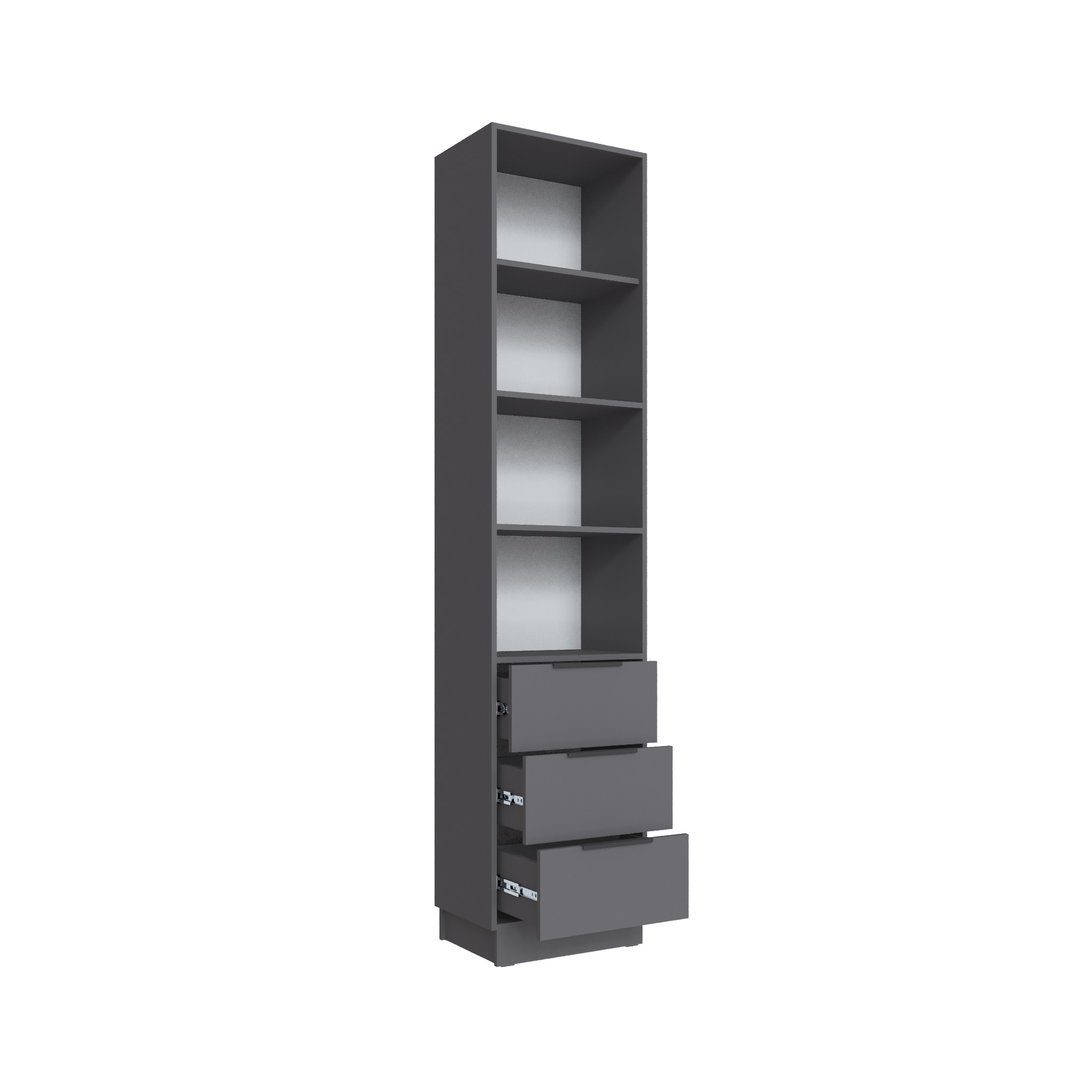 Шкаф Мадрид торцевой (0,35) с 3 ящ. графит серый