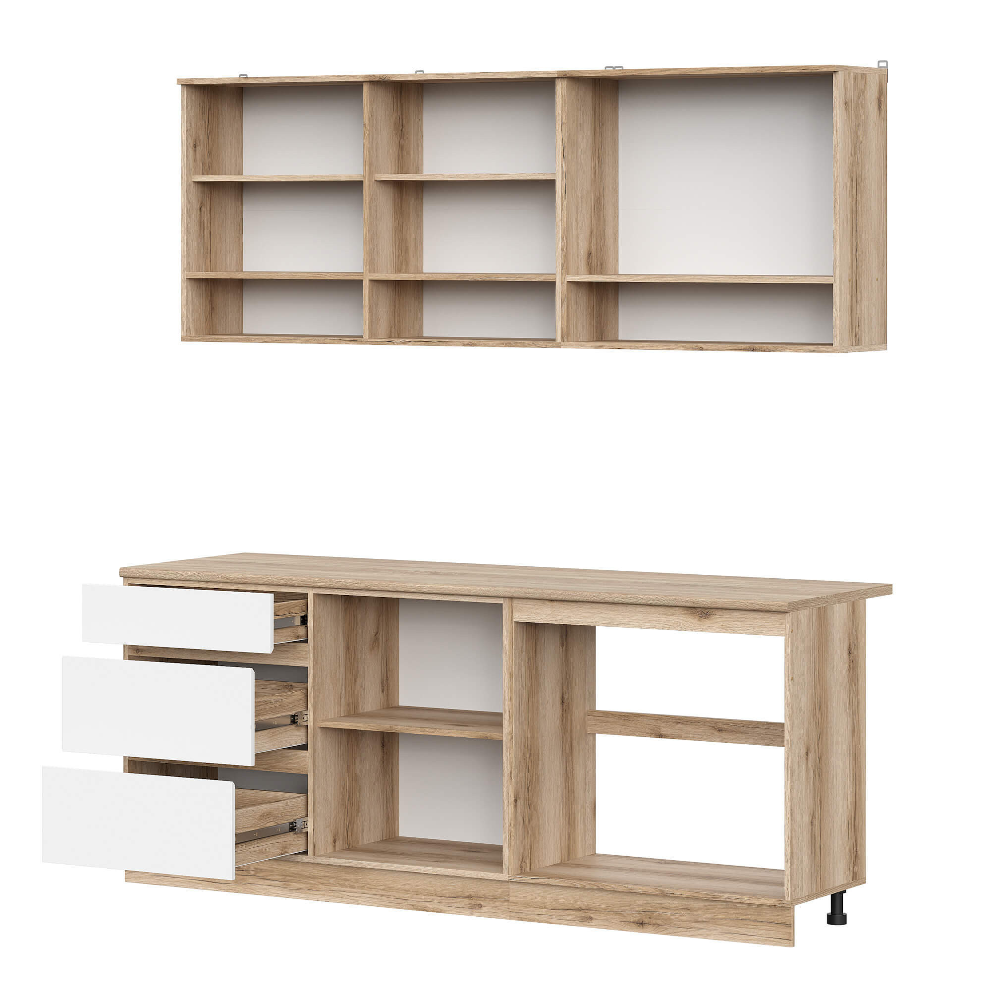 КГ "Брауни" 2,0м Дуб Делано/Белый/Дуб Сонома