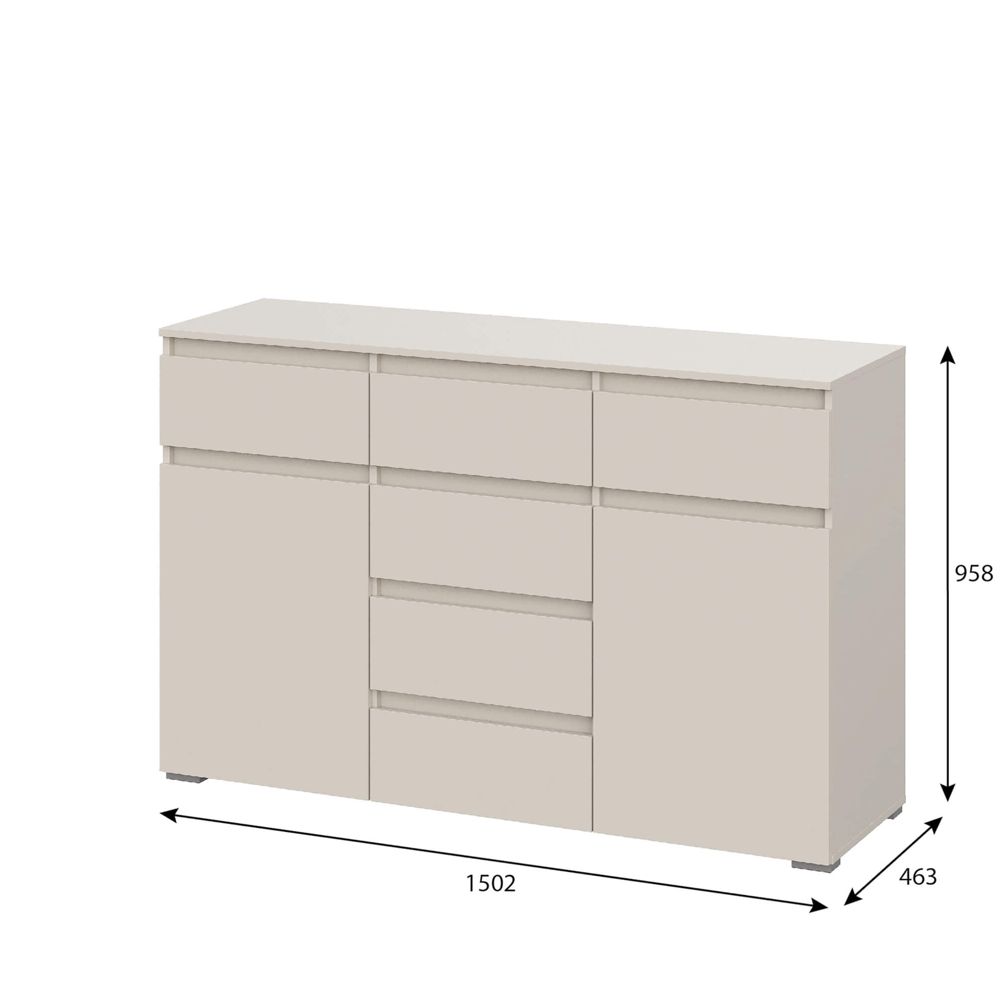 Люмо Комод КМ 05 (6 ящиков) кашемир